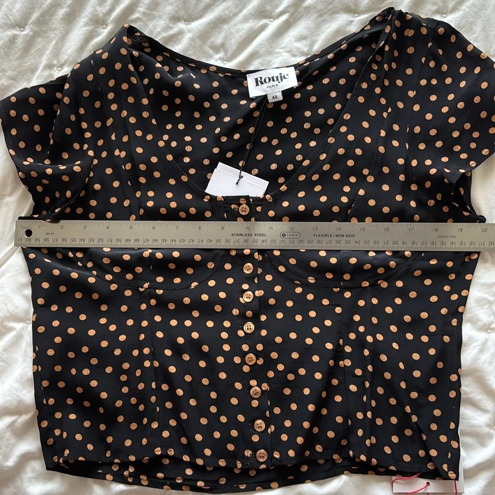 Rouje Polka Dot Women's Top Size 44 - Picture 9 of 10